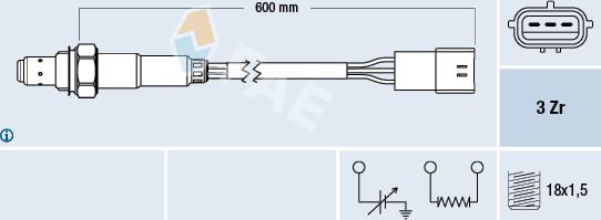 FAE 77467 - Лямбда-зонд, датчик кисню autozip.com.ua