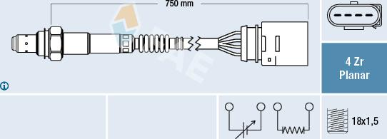 FAE 77405 - Лямбда-зонд, датчик кисню autozip.com.ua