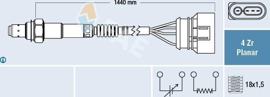 FAE 77400 - Лямбда-зонд, датчик кисню autozip.com.ua