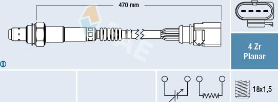 FAE 77402 - Лямбда-зонд, датчик кисню autozip.com.ua