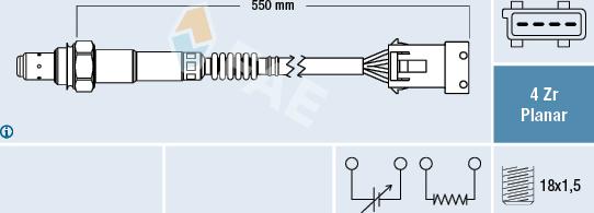 FAE 77410 - Лямбда-зонд, датчик кисню autozip.com.ua