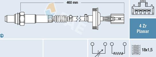 FAE 77417 - Лямбда-зонд, датчик кисню autozip.com.ua
