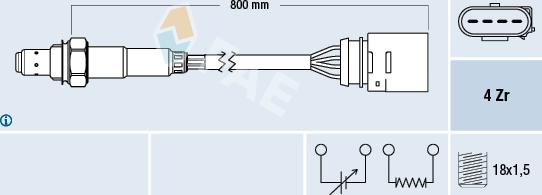 FAE 77436 - Лямбда-зонд, датчик кисню autozip.com.ua