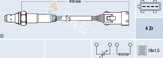FAE 77432 - Лямбда-зонд, датчик кисню autozip.com.ua