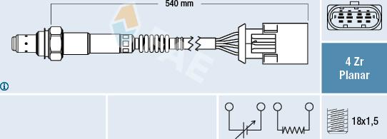 FAE 77425 - Лямбда-зонд, датчик кисню autozip.com.ua