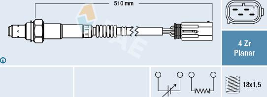 FAE 77428 - Лямбда-зонд, датчик кисню autozip.com.ua