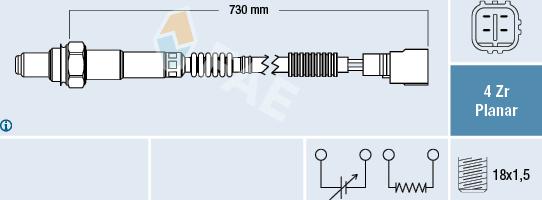 FAE 77423 - Лямбда-зонд, датчик кисню autozip.com.ua