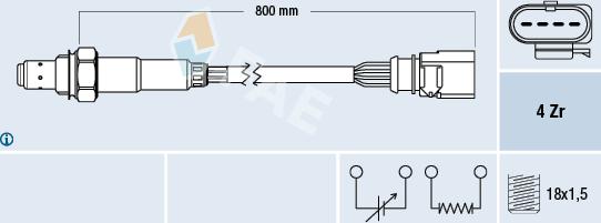 FAE 77591 - Лямбда-зонд, датчик кисню autozip.com.ua