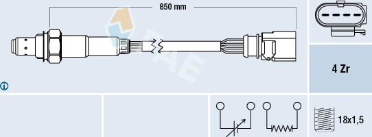 FAE 77509 - Лямбда-зонд, датчик кисню autozip.com.ua