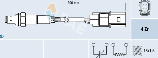 FAE 77502 - Лямбда-зонд, датчик кисню autozip.com.ua