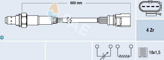 FAE 77510 - Лямбда-зонд, датчик кисню autozip.com.ua