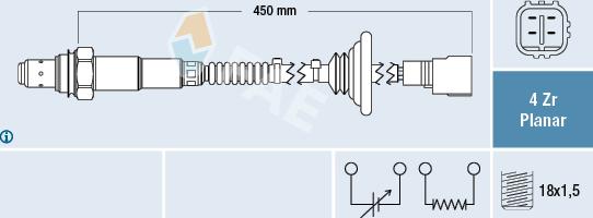 FAE 77512 - Лямбда-зонд, датчик кисню autozip.com.ua