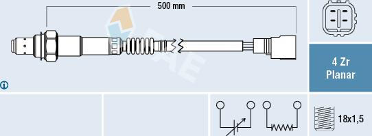 FAE 77517 - Лямбда-зонд, датчик кисню autozip.com.ua