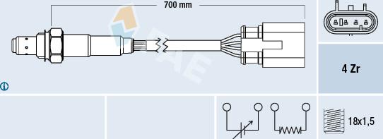 FAE 77587 - Лямбда-зонд, датчик кисню autozip.com.ua