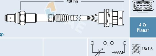 FAE 77525 - Лямбда-зонд, датчик кисню autozip.com.ua