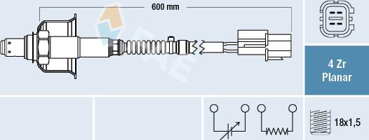 FAE 77696 - Лямбда-зонд, датчик кисню autozip.com.ua