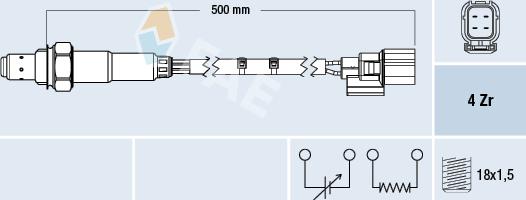 FAE 77659 - Лямбда-зонд, датчик кисню autozip.com.ua