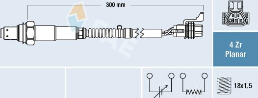 FAE 77664 - Лямбда-зонд, датчик кисню autozip.com.ua