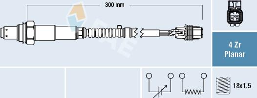 FAE 77663 - Лямбда-зонд, датчик кисню autozip.com.ua