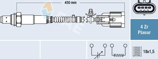 FAE 77662 - Лямбда-зонд, датчик кисню autozip.com.ua