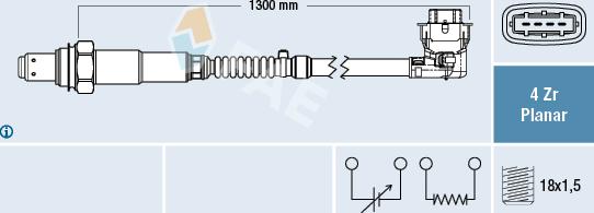 FAE 77609 - Лямбда-зонд, датчик кисню autozip.com.ua