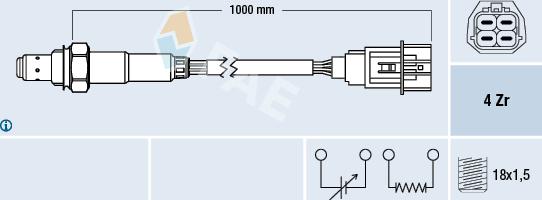 FAE 77605 - Лямбда-зонд, датчик кисню autozip.com.ua