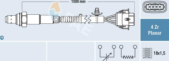FAE 77608 - Лямбда-зонд, датчик кисню autozip.com.ua