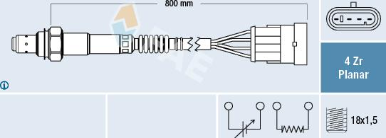 FAE 77610 - Лямбда-зонд, датчик кисню autozip.com.ua