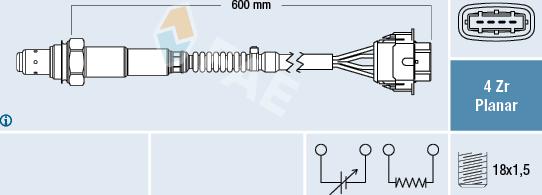 FAE 77613 - Лямбда-зонд, датчик кисню autozip.com.ua