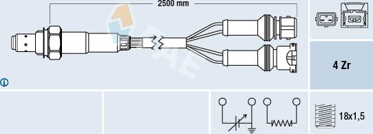 FAE 77639 - Лямбда-зонд, датчик кисню autozip.com.ua