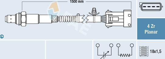 FAE 77634 - Лямбда-зонд, датчик кисню autozip.com.ua