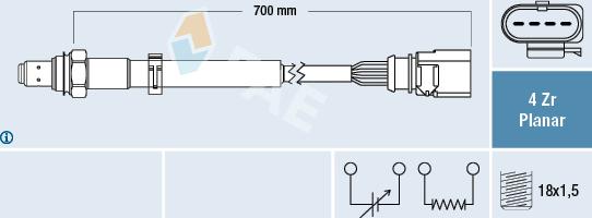 FAE 77633 - Лямбда-зонд, датчик кисню autozip.com.ua