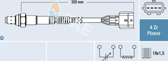 FAE 77625 - Лямбда-зонд, датчик кисню autozip.com.ua