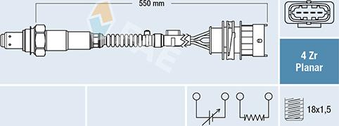 FAE 77670 - Лямбда-зонд, датчик кисню autozip.com.ua