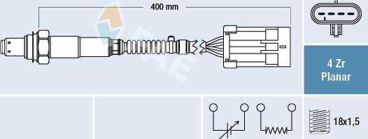 FAE 77678 - Лямбда-зонд, датчик кисню autozip.com.ua