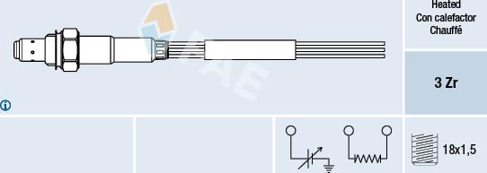 FAE 77003 - Лямбда-зонд, датчик кисню autozip.com.ua