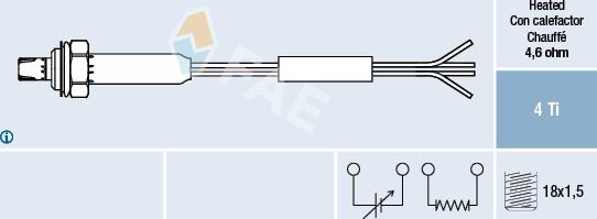 FAE 77013 - Лямбда-зонд, датчик кисню autozip.com.ua