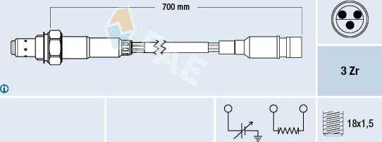 FAE 77199 - Лямбда-зонд, датчик кисню autozip.com.ua