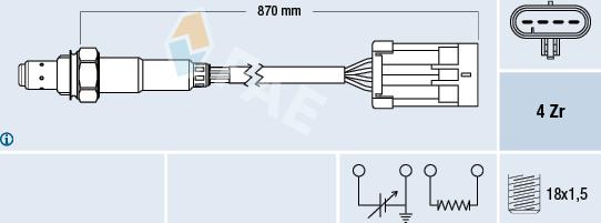 FAE 77194 - Лямбда-зонд, датчик кисню autozip.com.ua