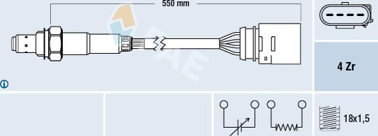 FAE 77150 - Лямбда-зонд, датчик кисню autozip.com.ua