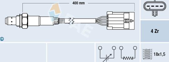 FAE 77158 - Лямбда-зонд, датчик кисню autozip.com.ua