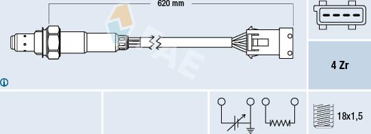 FAE 77166 - Лямбда-зонд, датчик кисню autozip.com.ua