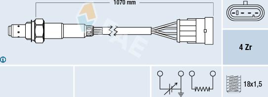 FAE 77161 - Лямбда-зонд, датчик кисню autozip.com.ua