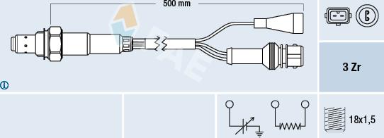 FAE 77105 - Лямбда-зонд, датчик кисню autozip.com.ua