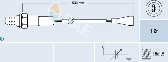 FAE 77100 - Лямбда-зонд, датчик кисню autozip.com.ua