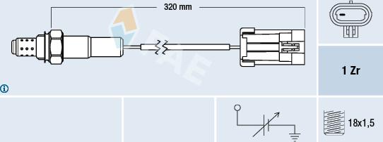 FAE 77102 - Лямбда-зонд, датчик кисню autozip.com.ua