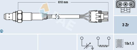 FAE 77118 - Лямбда-зонд, датчик кисню autozip.com.ua