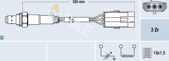 FAE 77113 - Лямбда-зонд, датчик кисню autozip.com.ua