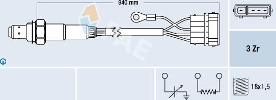 FAE 77112 - Лямбда-зонд, датчик кисню autozip.com.ua