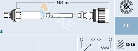 FAE 77186 - Лямбда-зонд, датчик кисню autozip.com.ua